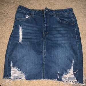 Wax Jean Skirt